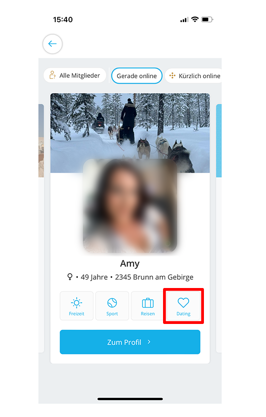 Kein-Dating und Dating-Symbol bei GemeinsamErleben