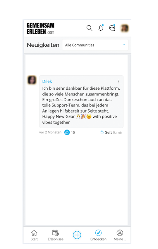 Ich bin sehr dankbar für diese Plattform, die so viele Menschen zusammenbringt. Ein großes Dankeschön auch an das tolle Support-Team, das bei jedem Anliegen hilfsbereit zur Seite steht. Happy New GEear with positive vibes together